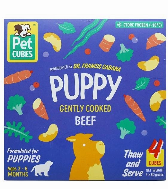 PetCubes Puppy Gently Cooked Beef Grain-Free Frozen Dog Food 2.24kg freeze dried dog food,raw nutrition dog,dog freeze dried kibble