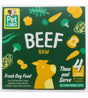 PetCubes Raw Dog Food (Beef) raw dog food,fresh pet meals
