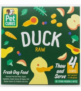 PetCubes Raw Dog Food (Duck) raw dog food,fresh pet meals