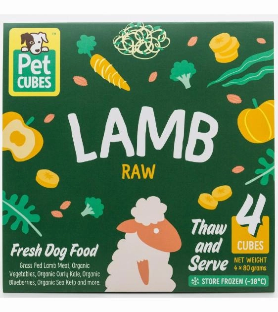 PetCubes Raw Dog Food (Lamb) raw dog food,fresh pet meals