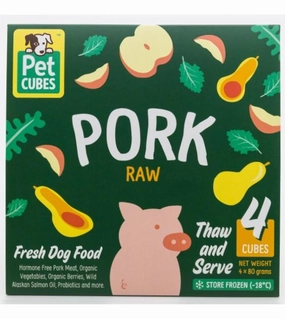 PetCubes Raw Dog Food (Pork) raw dog food,fresh pet meals