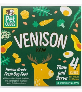 PetCubes Raw Dog Food (Venison Flank) raw dog food,fresh pet meals