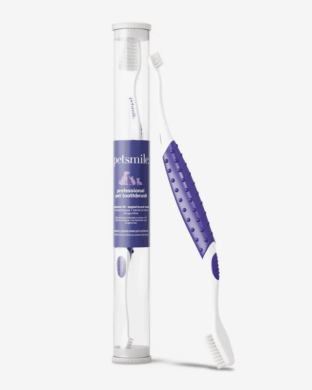 Petsmile Professional 45 Degree Dual-Ended Toothbrush for Dogs & Cats
