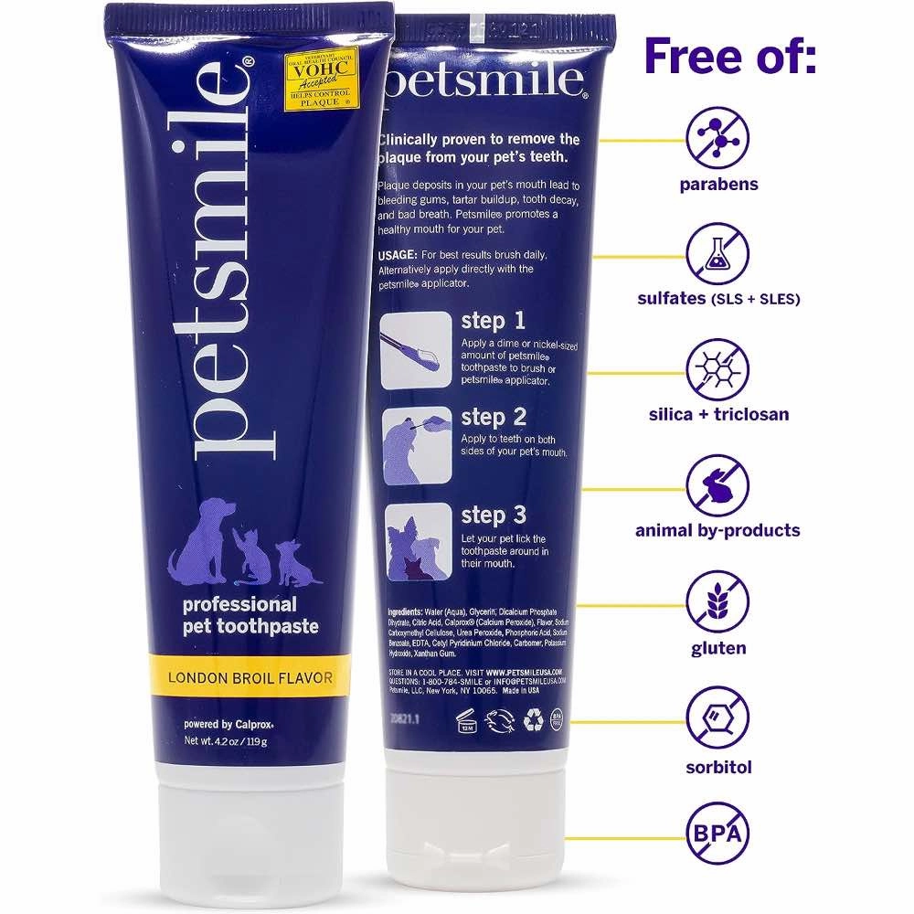 Petsmile Professional Pet Toothpaste for Dogs & Cats (London Broil Beef Flavor)