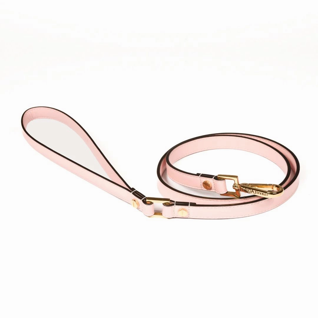 Plain Leather Dog Leash Light Pink dog mobility,outdoor pet aid