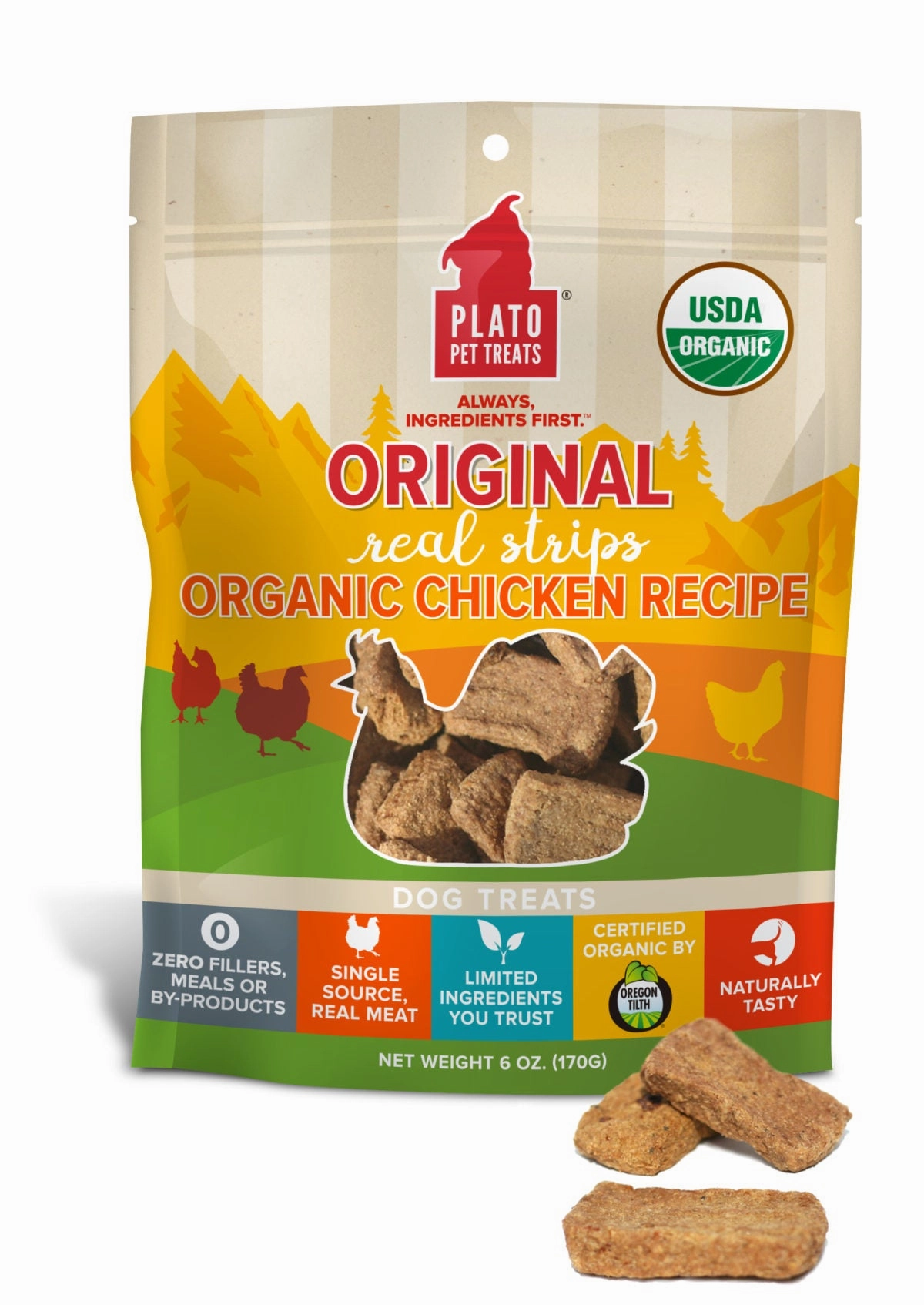 Plato Original Real Strips Chicken 18oz Bag
