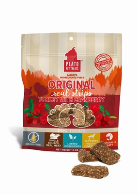 Plato Original Real Strips Turkey & Cranberry 18oz Bag