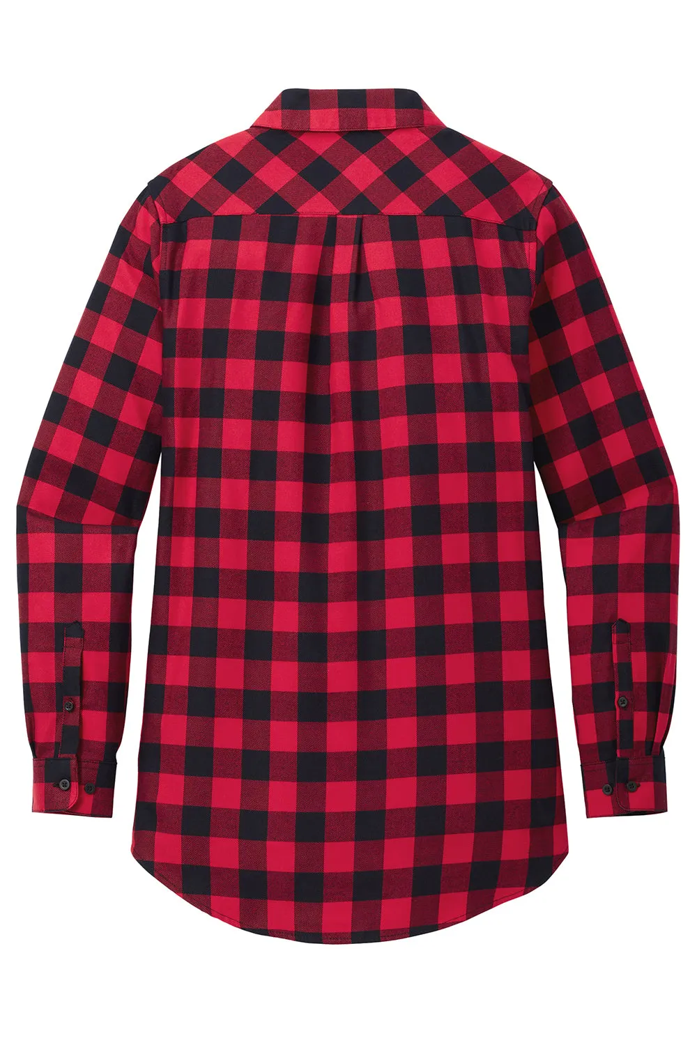 Port Authority Womens Flannel Long Sleeve Button Down Shirt - Red/Black Buffalo  Premium quality Clothing Port-Authority