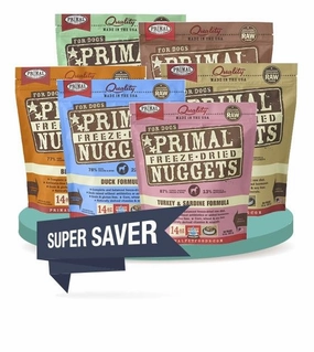 Primal Freeze Dried Nuggets Dog Food 14oz - Regular Protein (2-Pack Saver Bundle) freeze-dried dog food,lightweight pet food