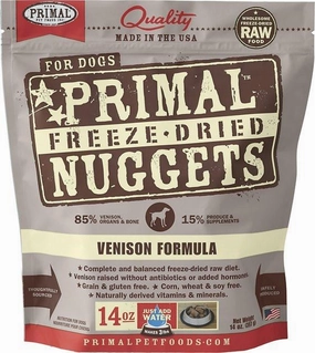 Primal Freeze Dried Nuggets Venison Formula Dog Food freeze-dried dog food,lightweight pet food