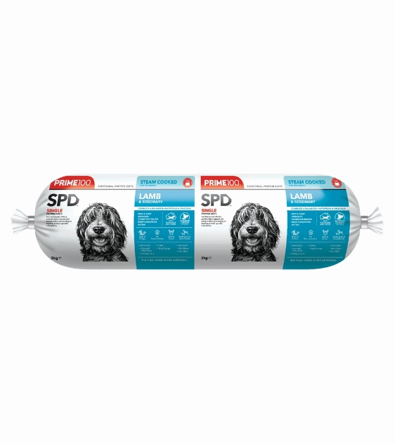 Prime100 SPD Limited Ingredients Steam Cooked Frozen Dog Food (Lamb & Rosemary) raw dog food,fresh pet meals