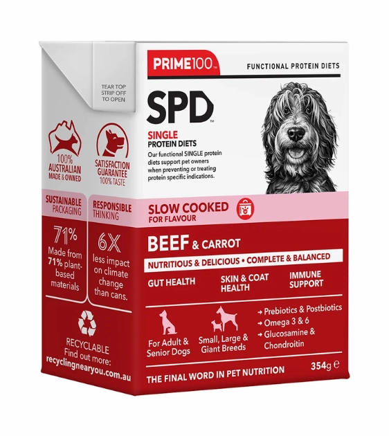 Prime100 SPD Single Protein Diets Slow Cooked Wet Dog Food (Beef & Carrot) dog gifts,pet keepsakes