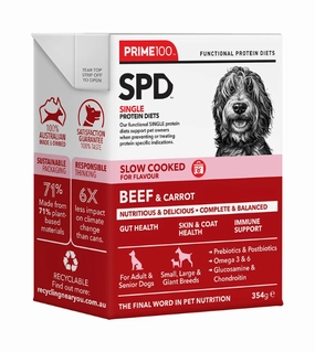 Prime100 SPD Single Protein Diets Slow Cooked Wet Dog Food (Beef & Carrot) dog gifts,pet keepsakes