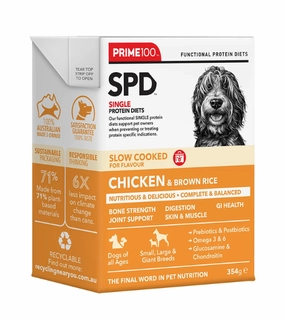 Prime100 SPD Single Protein Diets Slow Cooked Wet Dog Food (Chicken & Brown Rice) dog shampoo,bathing supplies
