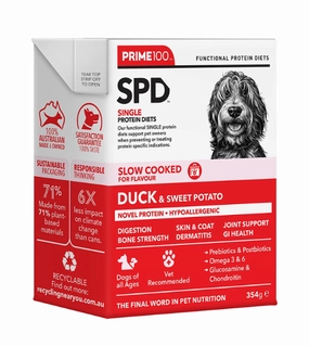 Prime100 SPD Single Protein Diets Slow Cooked Wet Dog Food (Duck & Sweet Potato) dog hygiene,clean pet