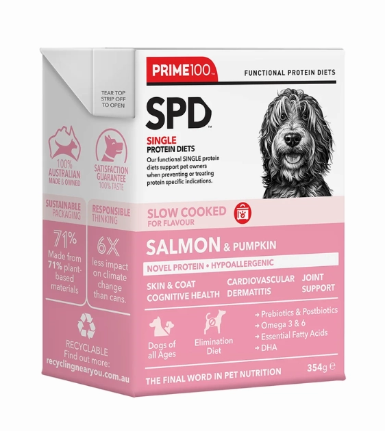 Prime100 SPD Single Protein Diets Slow Cooked Wet Dog Food (Salmon & Pumpkin) dog gifts,pet keepsakes