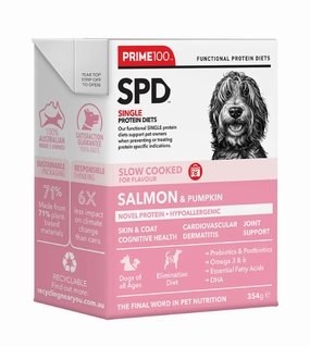 Prime100 SPD Single Protein Diets Slow Cooked Wet Dog Food (Salmon & Pumpkin) dog shampoo,bathing supplies