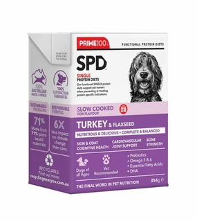 Prime100 SPD Single Protein Diets Slow Cooked Wet Dog Food (Turkey & Flaxseed) dog hygiene,clean pet