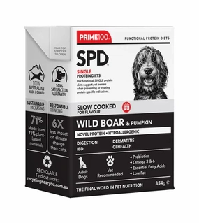 Prime100 SPD Single Protein Diets Slow Cooked Wet Dog Food (Wild Boar & Pumpkin) dog hygiene,clean pet