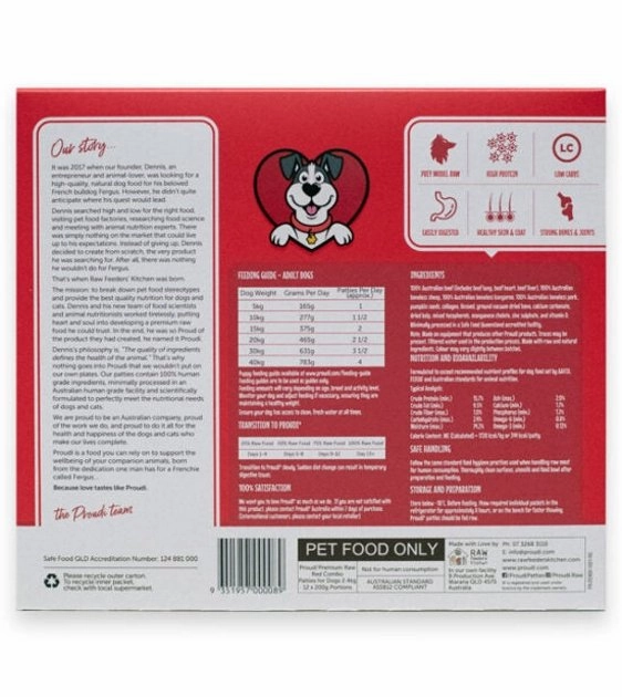Proudi Raw Dog Food (Red Meat Combo)