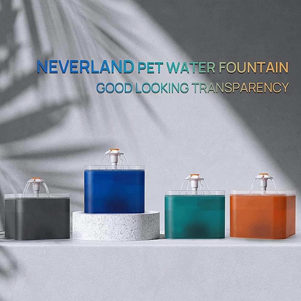 QPets Automatic Water Fountain with LED Light for Pets (Blue)