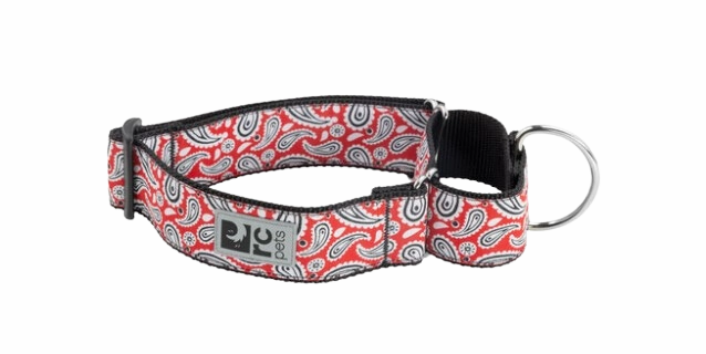 RC Pets Patterned All Webbing Training Dog Collar - Rebel Red dog collar,pet neck strap