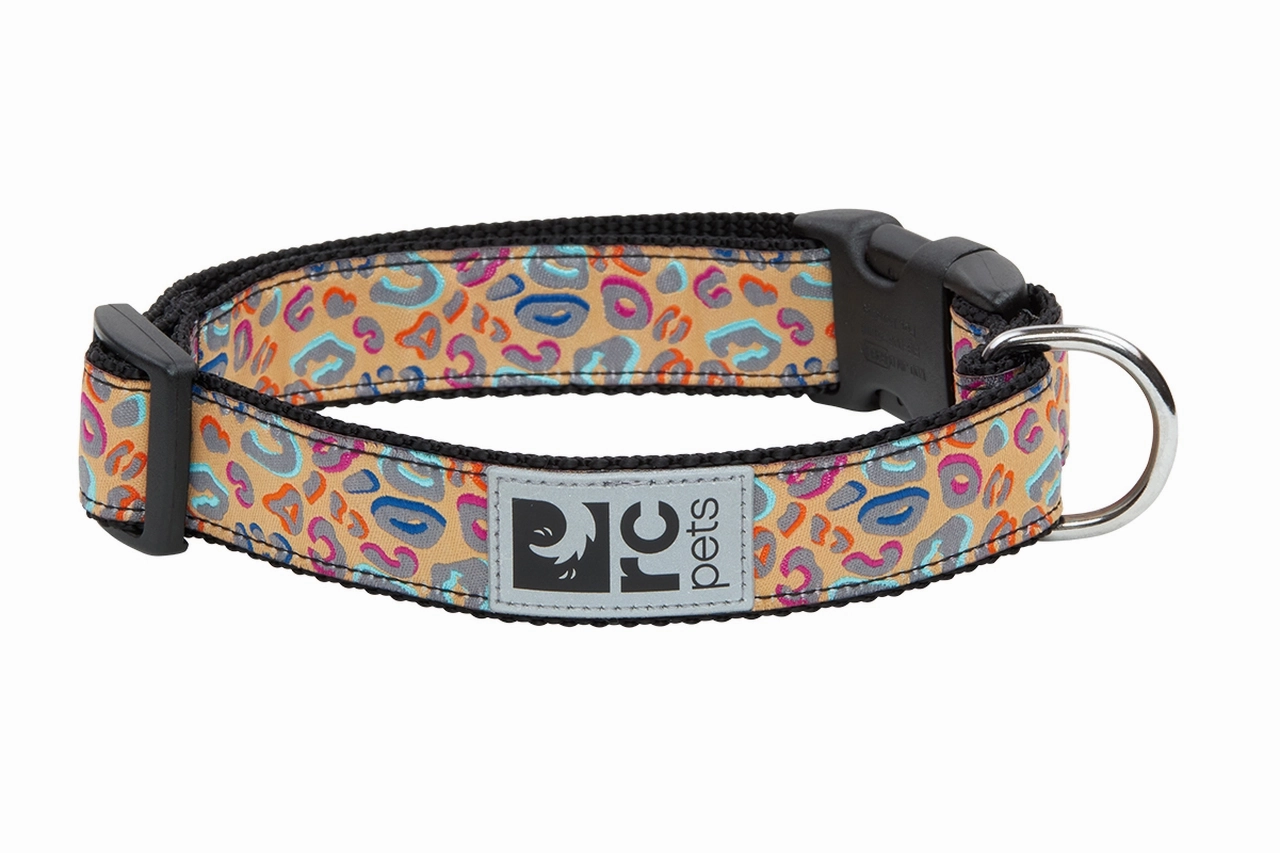 RC Pets Patterned Dog Clip Collar - Leopard dog collar,pet neck strap