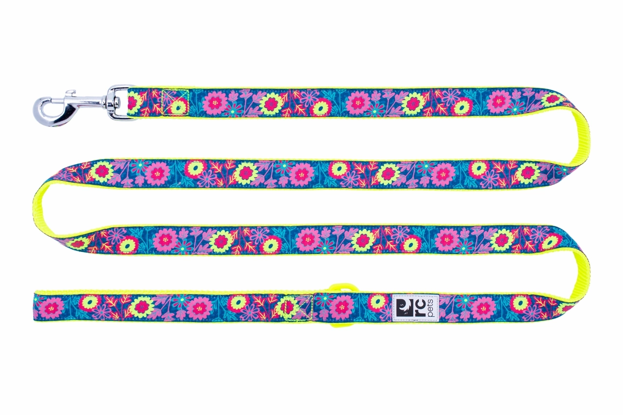 RC Pets Patterned Dog Leash 1"x6' - Flower Power dog bow tie,pet bandana,dog scarf