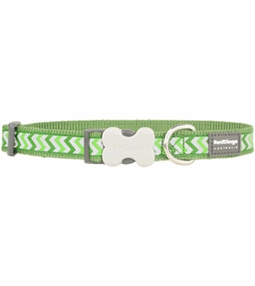 Red Dingo Ziggy Reflective Dog Collar (Lime Green)