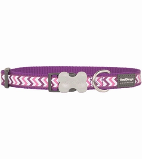 Red Dingo Ziggy Reflective Dog Collar (Purple) dog charms,dog ID
