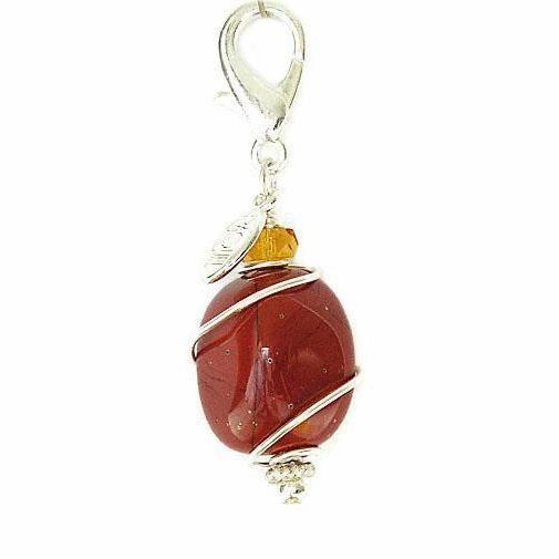 Red Jasper Healing Dog Collar Charm 2 Pawmulet dog collar charm,pet tag