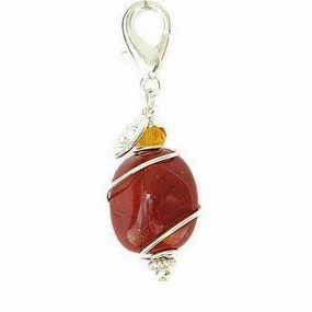 Red Jasper Healing Dog Collar Charm 2 Pawmulet dog collar charm,pet tag