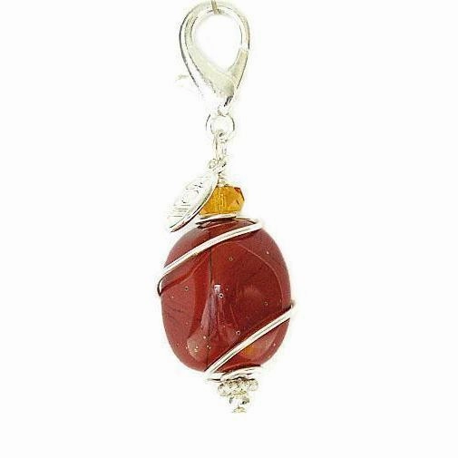 Red Jasper Healing Dog Collar Charm 2 Pawmulet