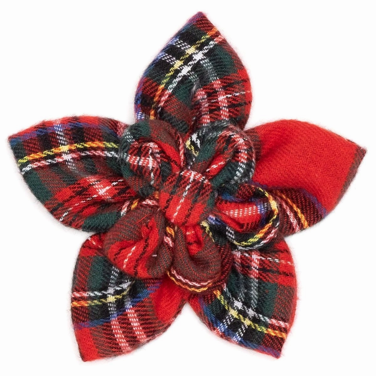 Red Plaid III Dog Collar Flower dog collar accessory,collar decor