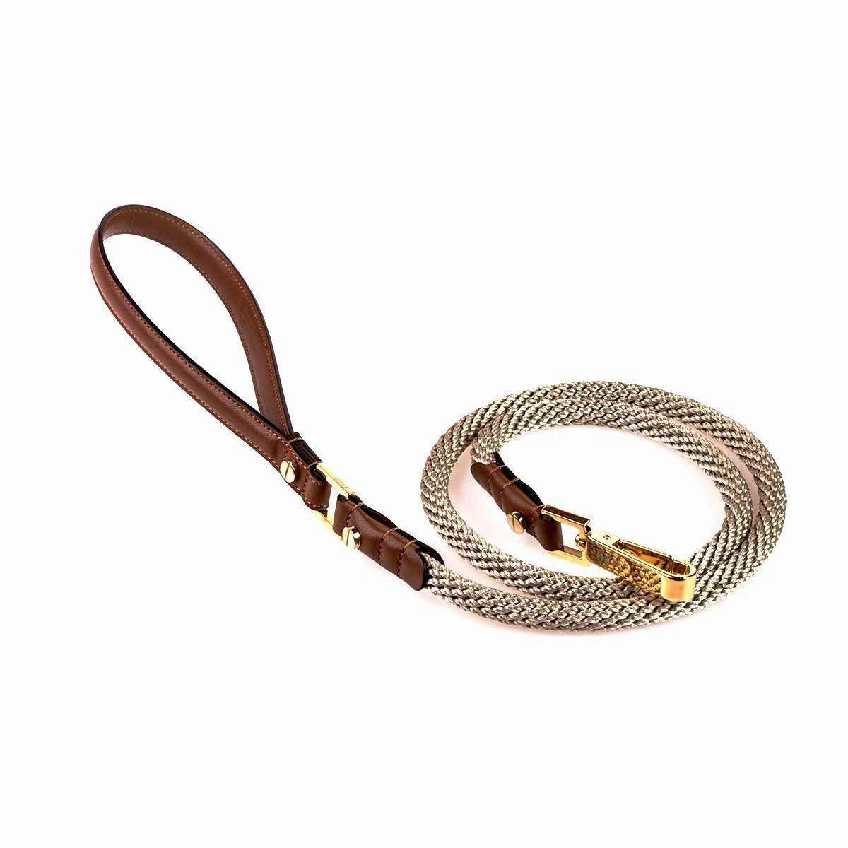 Rope And Leather Dog Leash Brown dog mobility,outdoor pet aid