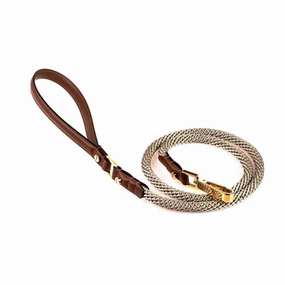 Rope And Leather Dog Leash Brown dog mobility,outdoor pet aid