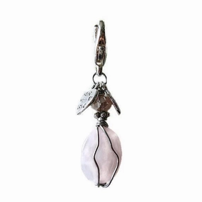 Rose Quartz Healing Dog Collar Charm Oval Pawmulet