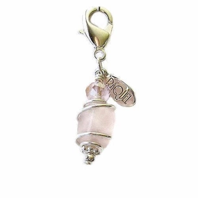 Rose Quartz Healing Dog Collar Charm Teacup Pawmulet