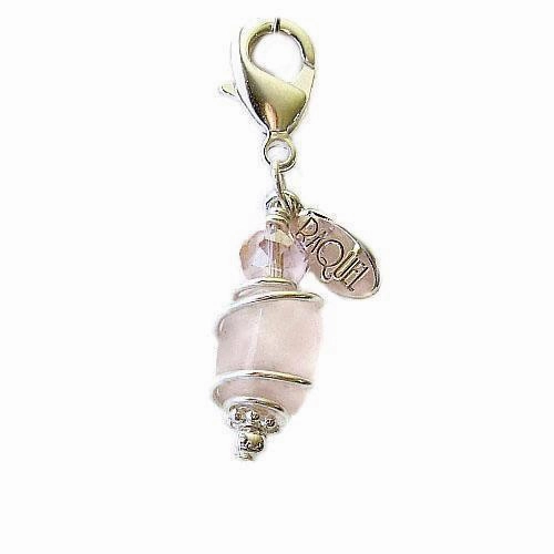 Rose Quartz Healing Dog Collar Charm Teacup Pawmulet