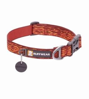Ruffwear Flat Out? Patterned Dog Collar (Ember Distortion) dog charms,dog ID