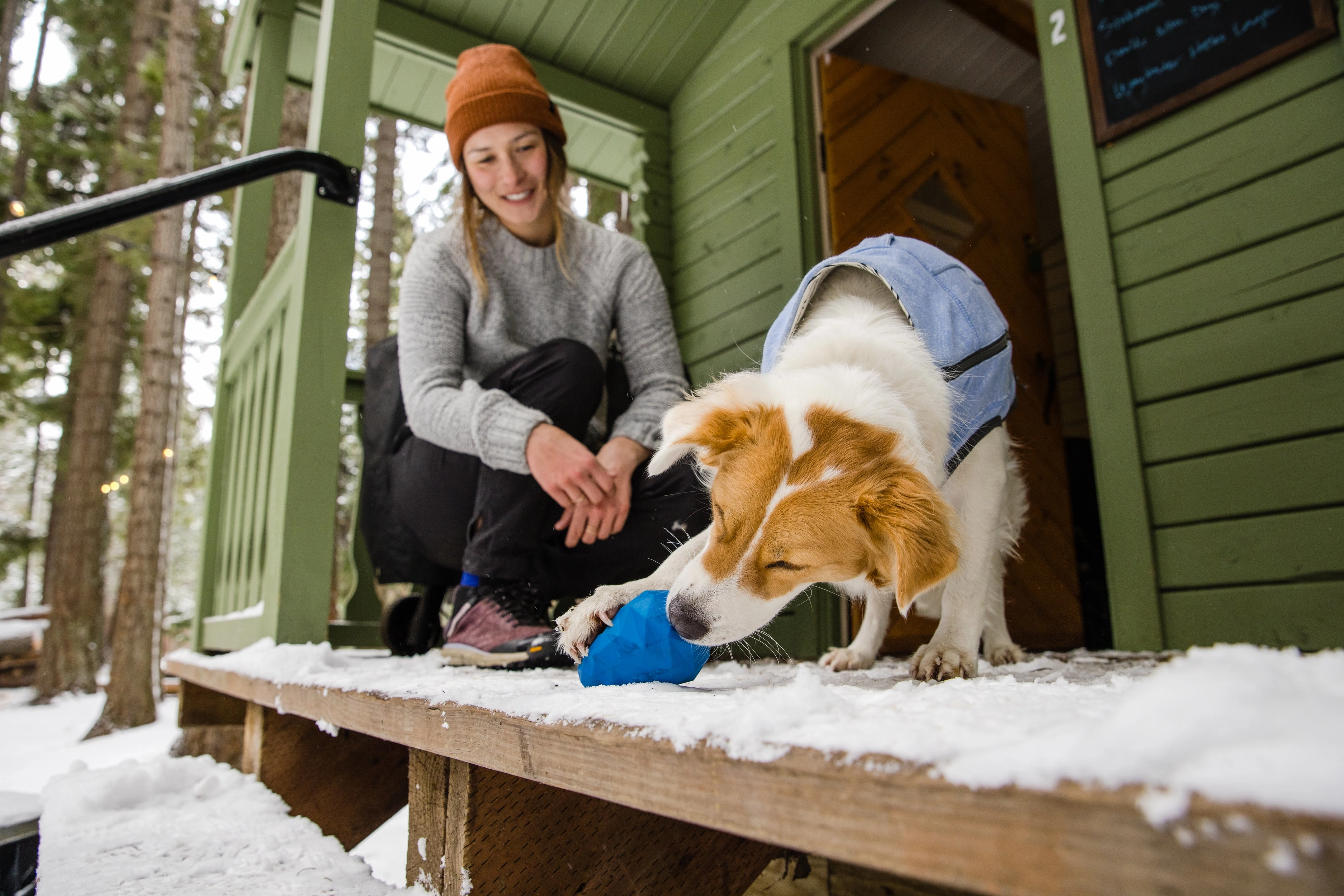 Ruffwear Gnawt-a-Cone Natural Rubber Treat Dispenser Throw Dog Toy (Glacial Blue)