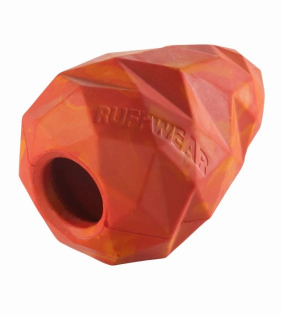 Ruffwear Gnawt-a-Cone Natural Rubber Treat Dispenser Throw Dog Toy (Red Sumac)
