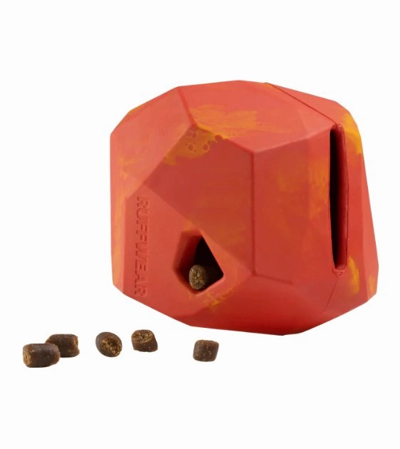Ruffwear Gnawt-a-Rock Natural Rubber Treat Dispenser Throw Dog Toy (Red Sumac)