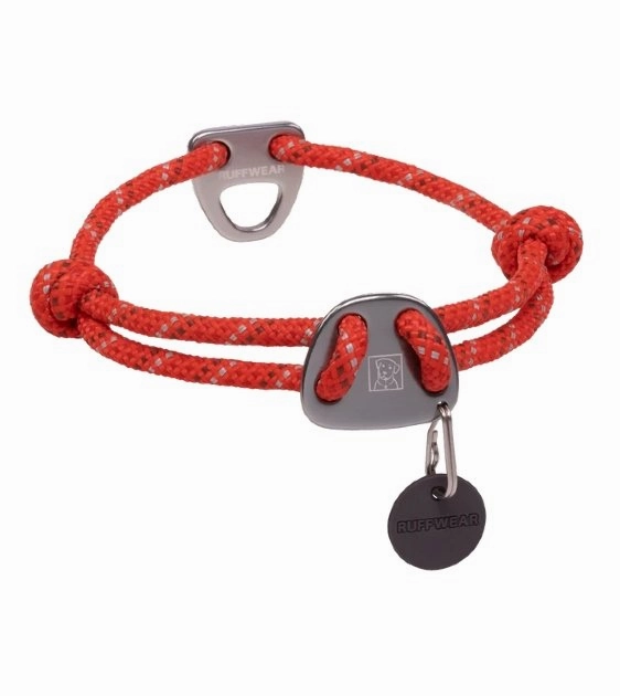 Ruffwear Knot-a-Collar? Reflective Rope Dog Collar (Red Sumac) dog charms,dog ID