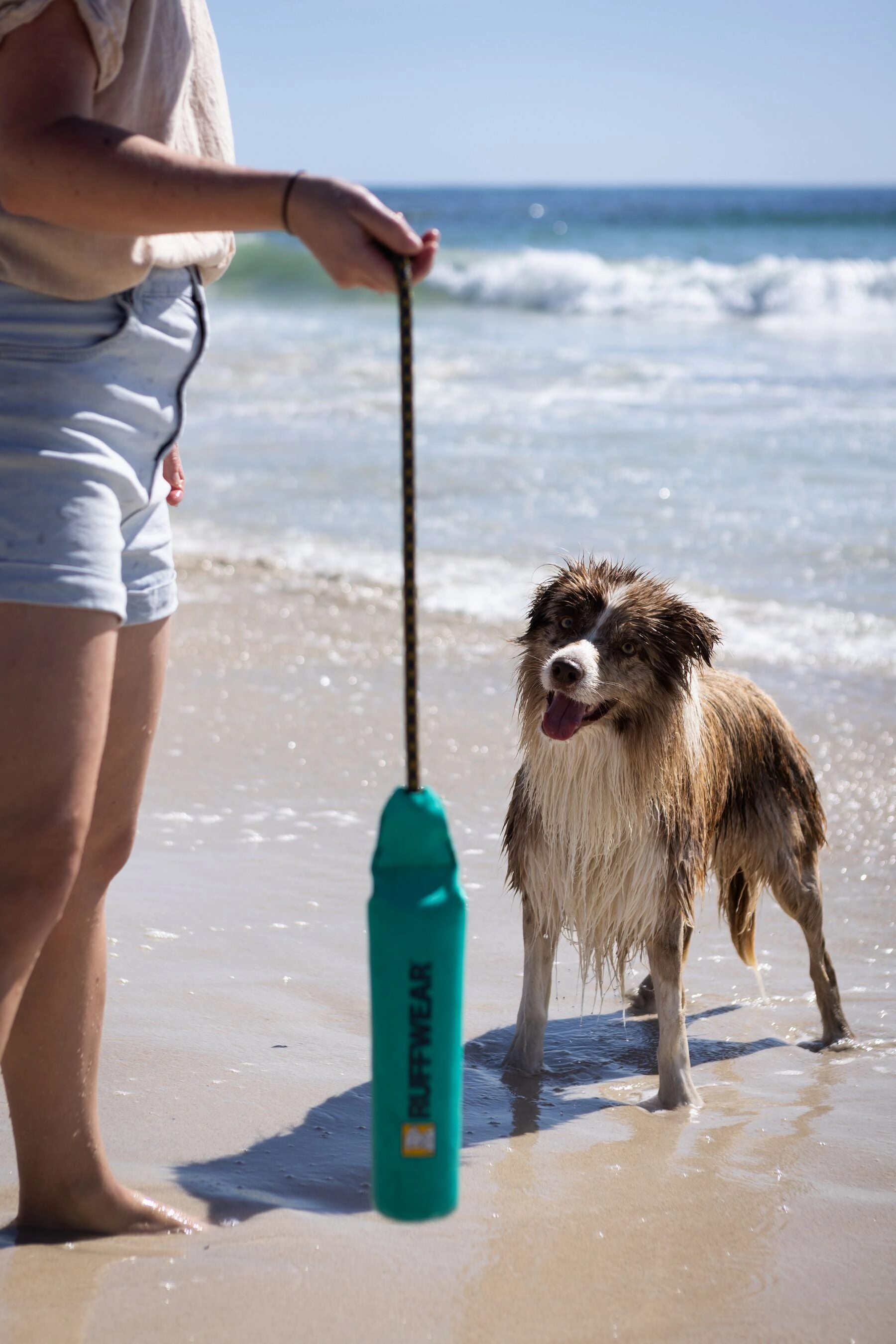 Ruffwear Lunker Interactive Floating Throw Dog Toy (Biolumin Blue)