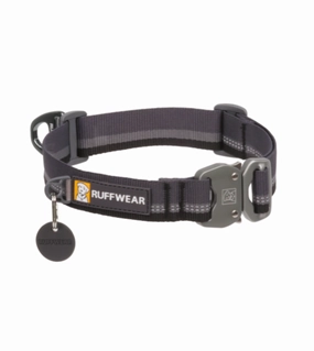 Ruffwear Top Rope? Reflective Ballasted Dog Collar (Basalt Gray) dog charms,dog ID
