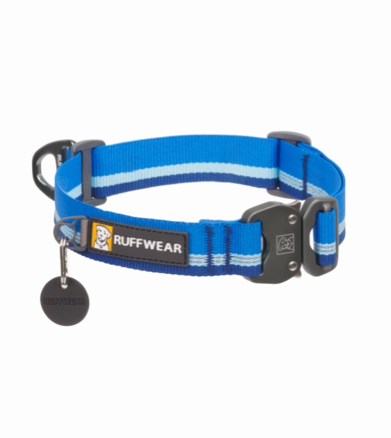 Ruffwear Top Rope? Reflective Ballasted Dog Collar (Blue Pool) dog charms,dog ID