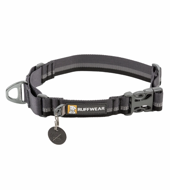 Ruffwear Web Reaction? Reflective Buckled Martingale Dog Collar (Basalt Gray) dog charms,dog ID