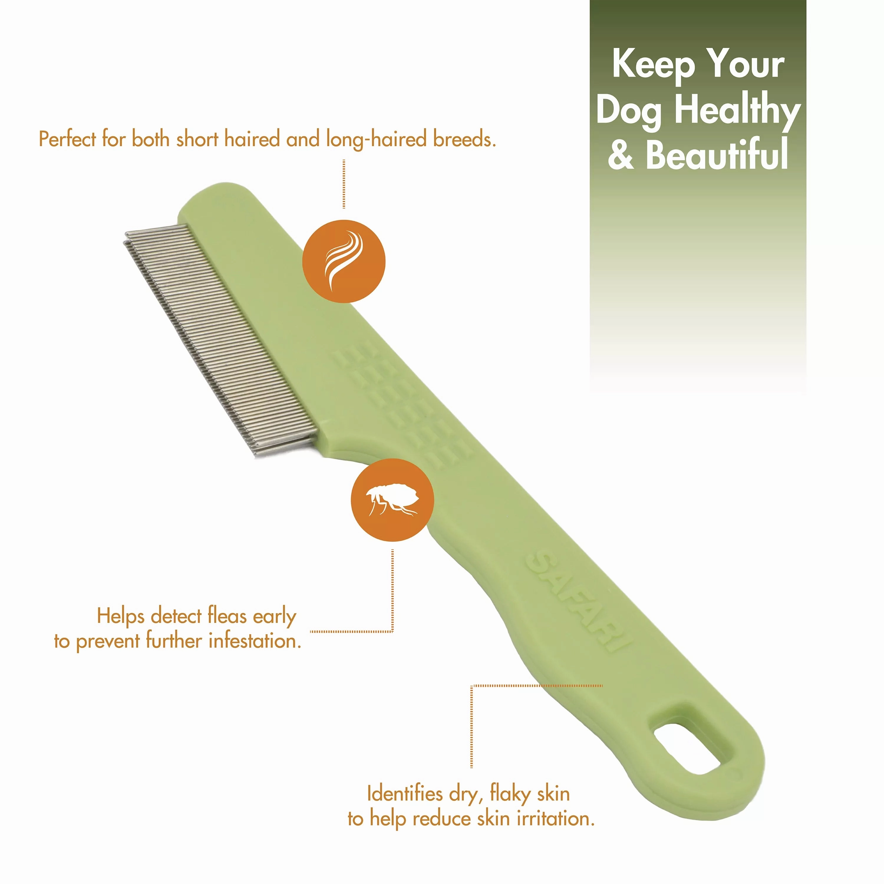 Safari Double Row Dog Flea Comb
