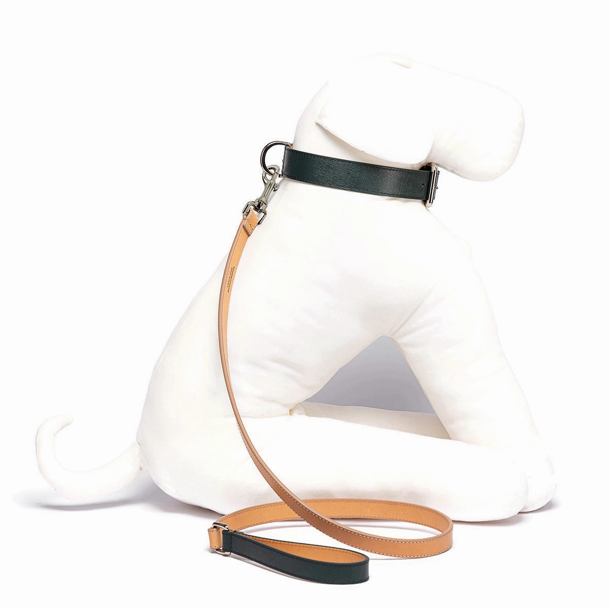 Saffiano Dog Leash Green